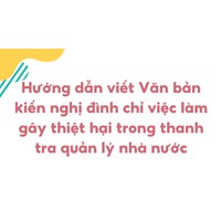 Hướng dẫn viết Văn bản kiến nghị đình chỉ việc làm gây thiệt hại trong thanh tra quản lý nhà nước