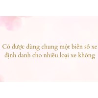 Có được dùng chung một biển số xe định danh cho nhiều loại xe không