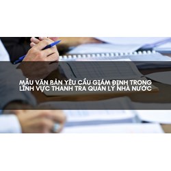 Mẫu Văn bản yêu cầu giám định trong lĩnh vực thanh tra quản lý nhà nước