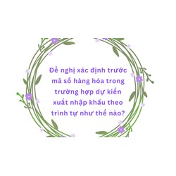 Đề nghị xác định trước mã số hàng hóa trong trường hợp dự kiến xuất nhập khẩu theo trình tự như thế nào?