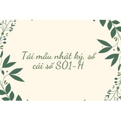 Tải mẫu nhật ký, sổ cái số S01-H
