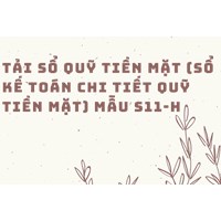 Tải sổ quỹ tiền mặt (Sổ kế toán chi tiết quỹ tiền mặt) mẫu S11-H
