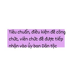 Tiêu chuẩn, điều kiện để công chức, viên chức để được tiếp nhận vào Ủy ban Dân tộc