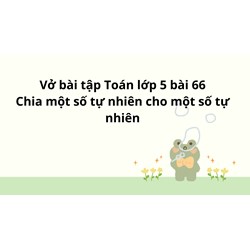 Vở bài tập Toán lớp 5 bài 66 Chia một số tự nhiên cho một số tự nhiên