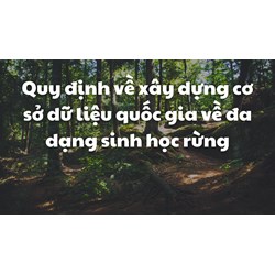 Quy định về xây dựng cơ sở dữ liệu quốc gia về đa dạng sinh học rừng