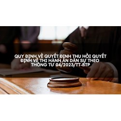 Quy định về quyết định thu hồi quyết định về thi hành án dân sự