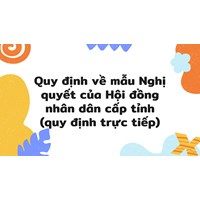 Quy định về mẫu Nghị quyết của Hội đồng nhân dân cấp tỉnh (quy định trực tiếp)