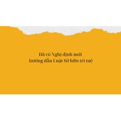 Đã có Nghị định mới hướng dẫn Luật Sở hữu trí tuệ
