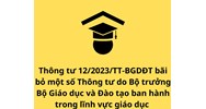 Đã ban hành Thông tư 12/2023/TT-BGDĐT bãi bỏ một số Thông tư trong lĩnh vực giáo dục