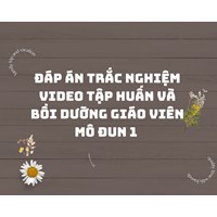Đáp án trắc nghiệm Video tập huấn và bồi dưỡng Giáo viên Mô Đun 1