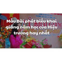Mẫu Bài phát biểu khai giảng năm học của Hiệu trưởng hay nhất