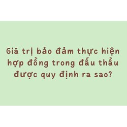 Giá trị bảo đảm thực hiện hợp đồng trong đấu thầu được quy định ra sao?