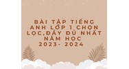 Bài tập Tiếng Anh lớp 1 chọn lọc, đầy đủ nhất