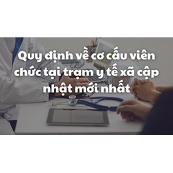 Quy định về cơ cấu viên chức tại trạm y tế xã mới nhất