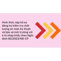 Hình thức nộp hồ sơ đăng ký kiểm tra chất lượng an toàn kỹ thuật và bảo vệ môi trường với ô tô nhập khẩu
