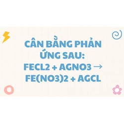 Cân bằng phản ứng sau: FeCl2 + AgNO3 → Fe(NO3)2 + AgCl