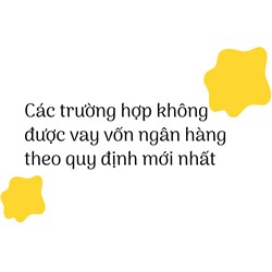 Các trường hợp không được vay vốn ngân hàng theo quy định mới nhất