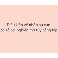 Điều kiện về nhân sự  của cơ sở cai nghiện ma túy công lập
