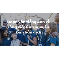 Đoạn văn tiếng Anh về công việc tình nguyện kèm bản dịch