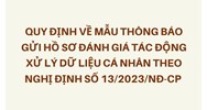 Quy định về mẫu thông báo gửi hồ sơ đánh giá tác động xử lý dữ liệu cá nhân