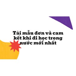 Tải mẫu đơn và cam kết khi đi học trong nước mới nhất