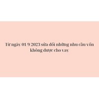 Sửa đổi những nhu cầu vốn không được cho vay theo quy định?