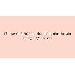 Sửa đổi những nhu cầu vốn không được cho vay theo quy định?