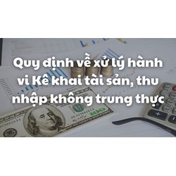 Quy định về xử lý hành vi Kê khai tài sản, thu nhập không trung thực