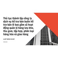 Thủ tục thành lập công ty dịch vụ hỗ trợ bán buôn hỗ trợ bán lẻ bao gồm cả hoạt động quản lý hàng lưu kho, thu gom, tập hợp, phân loại hàng hóa và giao hàng