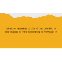 Điều kiện hình thức và tỷ lệ sở hữu vốn điều lệ của nhà đầu tư nước ngoài trong tổ chức kinh tế