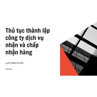 Thủ tục thành lập công ty dịch vụ nhận và chấp nhận hàng