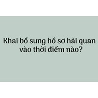 Khai bổ sung hồ sơ hải quan vào thời điểm nào?