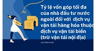 Tỷ lệ vốn góp tối đa của nhà đầu tư nước ngoài đối với  dịch vụ vận tải hàng hóa thuộc dịch vụ vận tải biển (trừ vận tải nội địa)