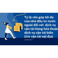 Tỷ lệ vốn góp tối đa của nhà đầu tư nước ngoài đối với  dịch vụ vận tải hàng hóa thuộc dịch vụ vận tải biển (trừ vận tải nội địa)
