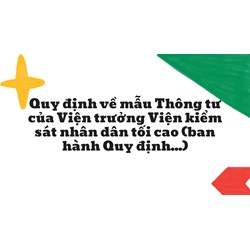 Quy định về mẫu Thông tư của Viện trưởng Viện kiểm sát nhân dân tối cao (ban hành Quy định...)