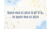 Quyền mua cổ phần là gì? Ví dụ về quyền mua cổ phần