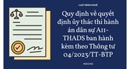 Quy định về quyết định ủy thác thi hành án dân sự số A11-THADS