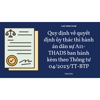 Quy định về quyết định ủy thác thi hành án dân sự số A11-THADS