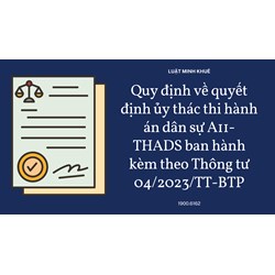 Quy định về quyết định ủy thác thi hành án dân sự số A11-THADS