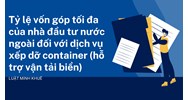 Tỷ lệ vốn góp tối đa của nhà đầu tư nước ngoài đối với dịch vụ xếp dỡ container (hỗ trợ vận tải biển)