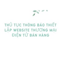 Thủ tục thông báo thiết lập website thương mại điện tử bán hàng