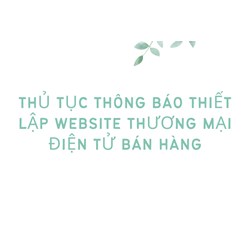 Thủ tục thông báo thiết lập website thương mại điện tử bán hàng