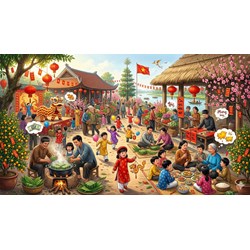 Tả không khí ngày Tết quê em siêu hay, siêu ấn tượng, điểm cao