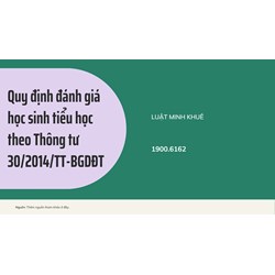 Quy định đánh giá học sinh tiểu học theo Thông tư 30/2014/TT-BGDĐT