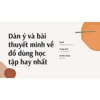 Dàn ý và bài thuyết minh về đồ dùng học tập hay nhất