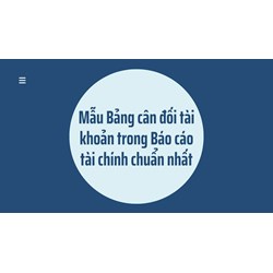 Mẫu Bảng cân đối tài khoản trong Báo cáo tài chính chuẩn nhất