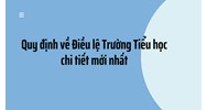 Quy định về Điều lệ Trường Tiểu học chi tiết mới nhất