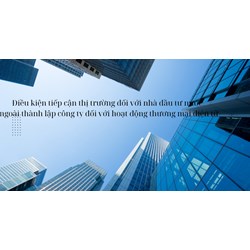 Điều kiện tiếp cận thị trường đối với nhà đầu tư nước ngoài thành lập công ty đối với hoạt động thương mại điện tử