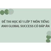 Đề thi học kì 1 lớp 7 môn tiếng Anh Global Success có đáp án