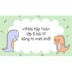 Vở bài tập Toán lớp 5 bài 111 Xăng-ti-mét khối